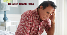 Social Isolation and Health Risks in Seniors. Picture of a hispanic male looking upset.